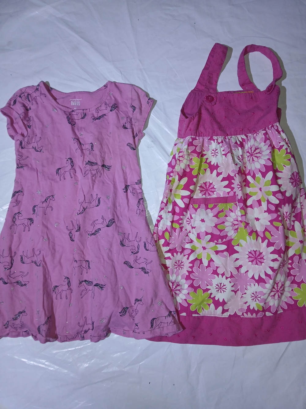 Girls Pink Floral & Unicorn Summer Dress Set | Size 6 | 2‑Piece Outfit